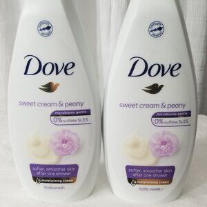 2 Dove Sweet cream & peony 0%Sulfate SLES Body Wash 750 ml. 25.3 fl. Oz